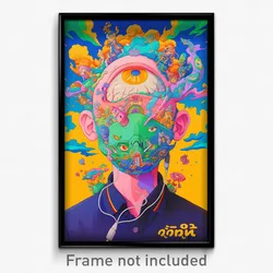 Thai Movie Poster - Authentic Hollow (Thailand Psychedelic Art Retro Film Print)