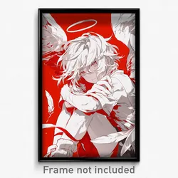 Anime Art Poster - Boy Feeling Fury Wearing Novel Angel Wings (Print)
