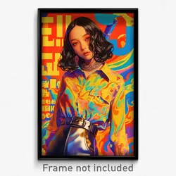 Thai Movie Poster - Girl Feeling Calmness, Metallic Jacket Around Waist (Print)