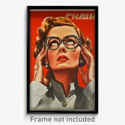 Russian Movie Poster - Woman Feeling Sullenness, Zealous Grey Framed Eyewear