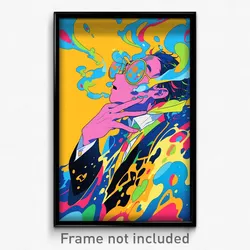 Anime Art Poster - Man Feeling Optimistic Wearing Studious White Ribbon (Print)