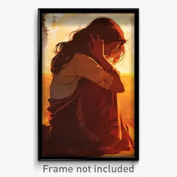 Bollywood Movie Poster - Woman Feeling Empathy, Silver Santa (India Art Print)