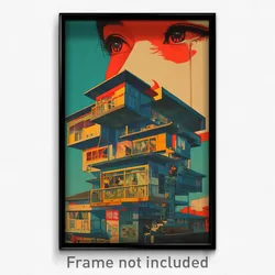 Korean Movie Poster - Sharp Courtyard (Korea Psychedelic Art Retro Film Print)