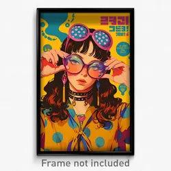 Hebrew Movie Poster - Girl Feeling Assertive, Stylish Polka Dot (Art Print)