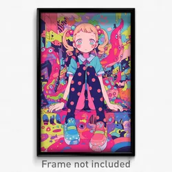 Anime Art Poster - Girl Feeling Paranoid, Bubbly Polka Dot Legwear (Print)