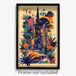 Russian Movie Poster - Watery Lawn (Russia Psychedelic Art Retro Film Print)