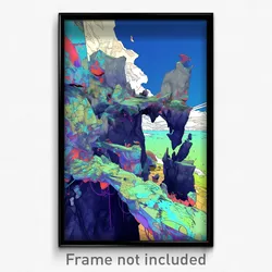 Art Poster - Vivid Cliff (Psychedelic Trippy Weird 11x17 Print)