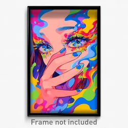 Art Poster - Woman Feeling Careless Wearing Adorable Single Glove (Art Print)