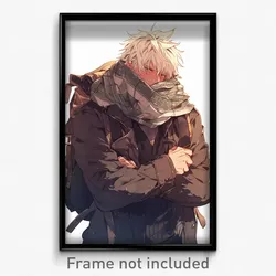 Anime Art Poster - Man Feeling Unnerved Wearing Complex Shared Scarf (Print)