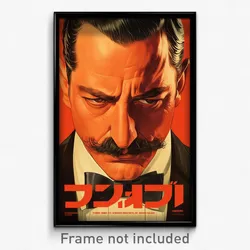 Hebrew Movie Poster - Man Feeling Shameless, Well Groomed Aqua Bowtie (Print)