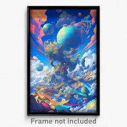 Art Poster - Worldly Dream (Psychedelic Trippy Weird 11x17 Cartoon Print)