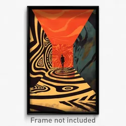 Hebrew Movie Poster - Made Up Track (Israel Psychedelic Art Retro Film Print)