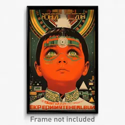 Russian Movie Poster - Boy Feeling Epiphany, Vibrant Orange Legwear (Art Print)