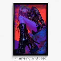 Art Poster - Woman Feeling Dominant Wearing Rundown High Heel Boots (Print)