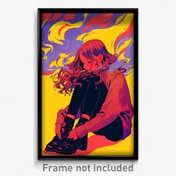 Icelandic Movie Poster - Girl Feeling Negative, Small Long Shirt (Art Print)