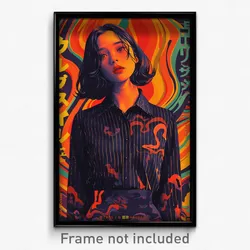 Thai Movie Poster - Girl Feeling Courage, Reasonable Pinstripe Shirt (Art Print)