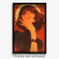 Movie Art Poster - Girl Feeling Suspense, Pretty Black Wristband (Film Print)