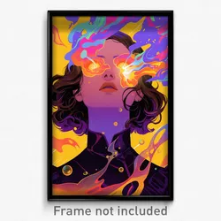Movie Art Poster - Woman Feeling Awe, Scientific Purple Capelet (Film Print)