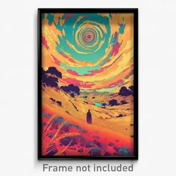 Art Poster - Vivid Dunes (Psychedelic Trippy Weird 11x17 Cartoon Print)