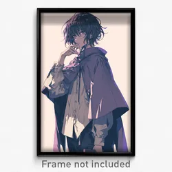 Anime Art Poster - Boy Feeling Pessimism Wearing Imaginary Collared Cape (Print)