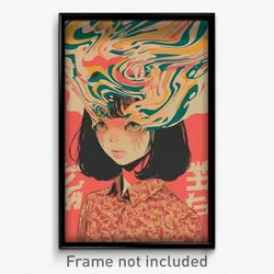 Japanese Movie Poster - Girl Feeling Negative, Astonishing Pink Jacket (Print)