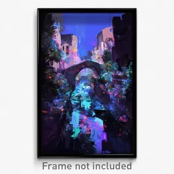 Art Poster - Neglected Canal (Psychedelic Trippy Weird 11x17 Print)