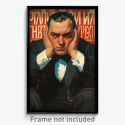 Russian Movie Poster - Man Feeling Optimistic, Magnificent Black Suit (Print)