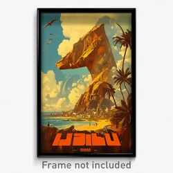 Hebrew Movie Poster - Faraway Isle (Israel Psychedelic Art Retro Film Print)