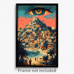 Greek Movie Poster - Whopping Exotic Town (Greece Retro Film Art Print)