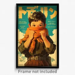 Thai Movie Poster - Boy Feeling Discomfort, Classic Orange Scarf (Art Print)