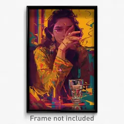 Bollywood Movie Poster - Glitchy Tavern (India Psychedelic Art Retro Film Print)