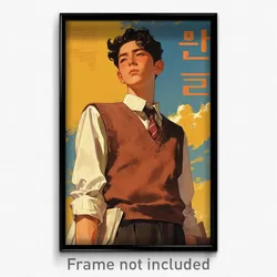 Korean Movie Poster - Boy Feeling Infuriated, Scholarly Brown Sweater Vest
