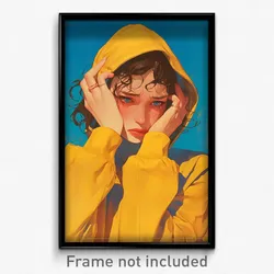 Icelandic Movie Poster - Woman Feeling Glumness, Vivid Hoodie Lift (Art Print)