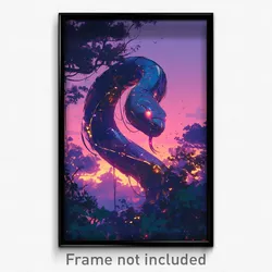 Art Poster - A Cybernetic Forest With Neon-lit Foliage