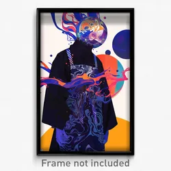 Art Poster - Man Feeling Carefree Wearing Spherical Black Apron (Print)