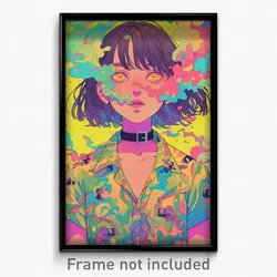 Anime Art Poster - Woman Feeling Insecurity, Well To Do Cropped Shirt (Print)