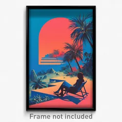 Greek Movie Poster - Remote Beach (Greece Psychedelic Art Retro Film Print)