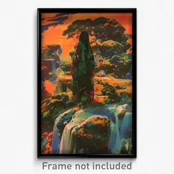 Art Poster - Captivating Valley (Psychedelic Trippy Weird 11x17 Cartoon Print)