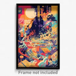 Thai Movie Poster - Novel Pallisade (Thailand Psychedelic Art Retro Film Print)