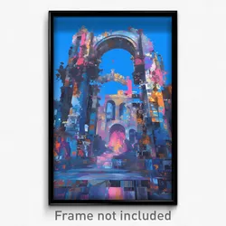 Art Poster - Colorful Portcullis (Psychedelic Trippy Weird 11x17 Print)