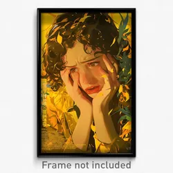 Greek Movie Poster - Girl Feeling Miserliness, Tidy Yellow Jacket (Art Print)
