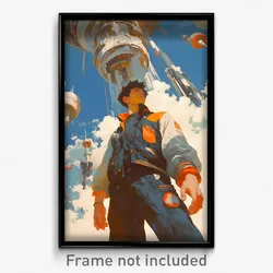 Movie Art Poster - Man Feeling Undermined, Carefree Partially Unbuttoned (Print)