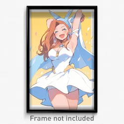Anime Art Poster - Woman Feeling Delighted Wearing Klutzy Medium Dress (Print)