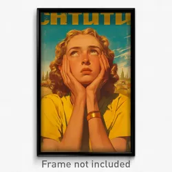 Russian Movie Poster - Girl Feeling Longing, Cheery T Shirt (Russia Art Print)