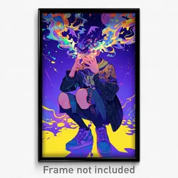 Art Poster - Boy Feeling Shameless Wearing Notable Bat Hair Ornament (Art Print)