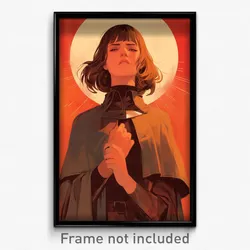Movie Art Poster - Woman Feeling Sorrow, Worn Brown Capelet (Retro Film Print)