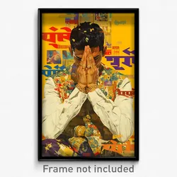Bollywood Movie Poster - Man Feeling Happy, Slim Puffy Short Sleeve (Art Print)