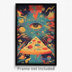Movie Art Poster - Distinct Pizza (Psychedelic Trippy Retro Cartoon Film Print)