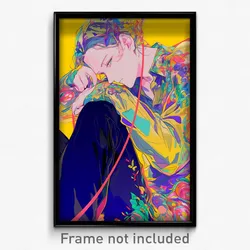 Anime Art Poster - Man Feeling Tenderness Wearing Whimsical String (Print)
