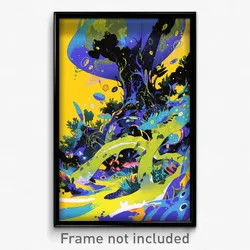 Art Poster - Lonely Earth (Psychedelic Trippy Weird 11x17 Cartoon Print)